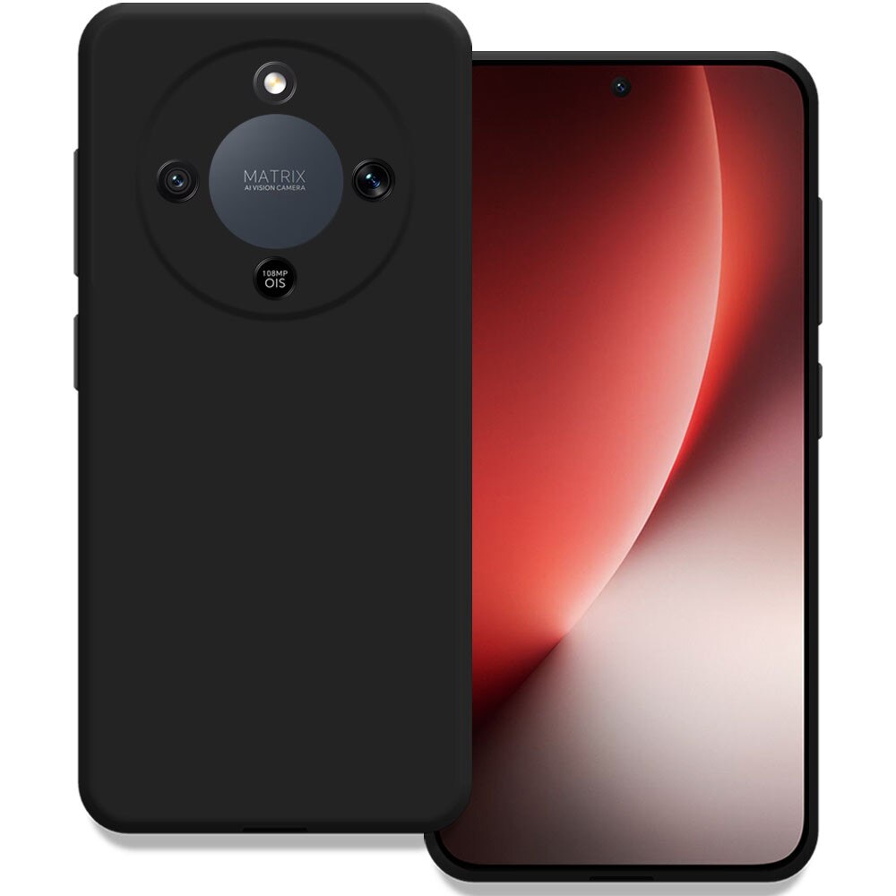 Husa pentru Honor Magic 8 Lite, Color Shield, Interior de catifea, Suprafata aderenta, Protectie antisoc, Margini ridicate, Regular Fit, Silicon, Negru