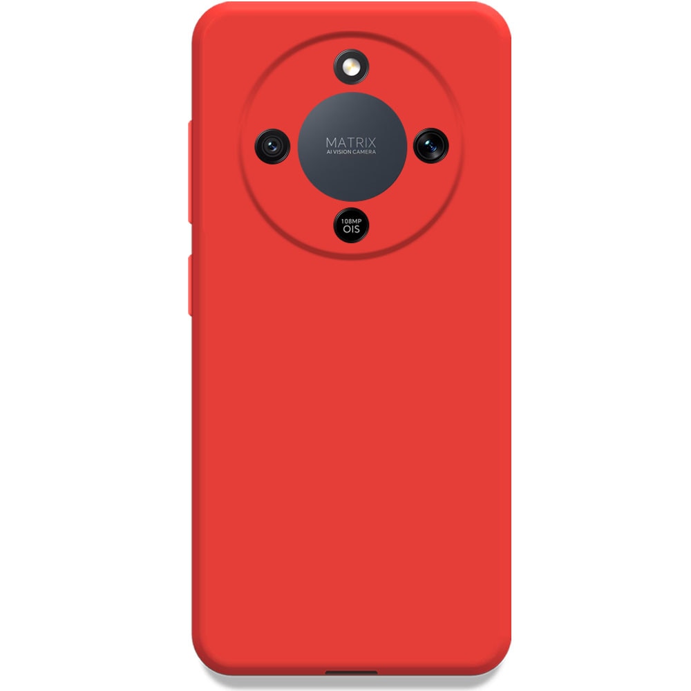 Husa pentru Honor Magic 8 Lite, Color Shield, Interior de catifea, Suprafata aderenta, Protectie antisoc, Margini ridicate, Regular Fit, Silicon, Rosu