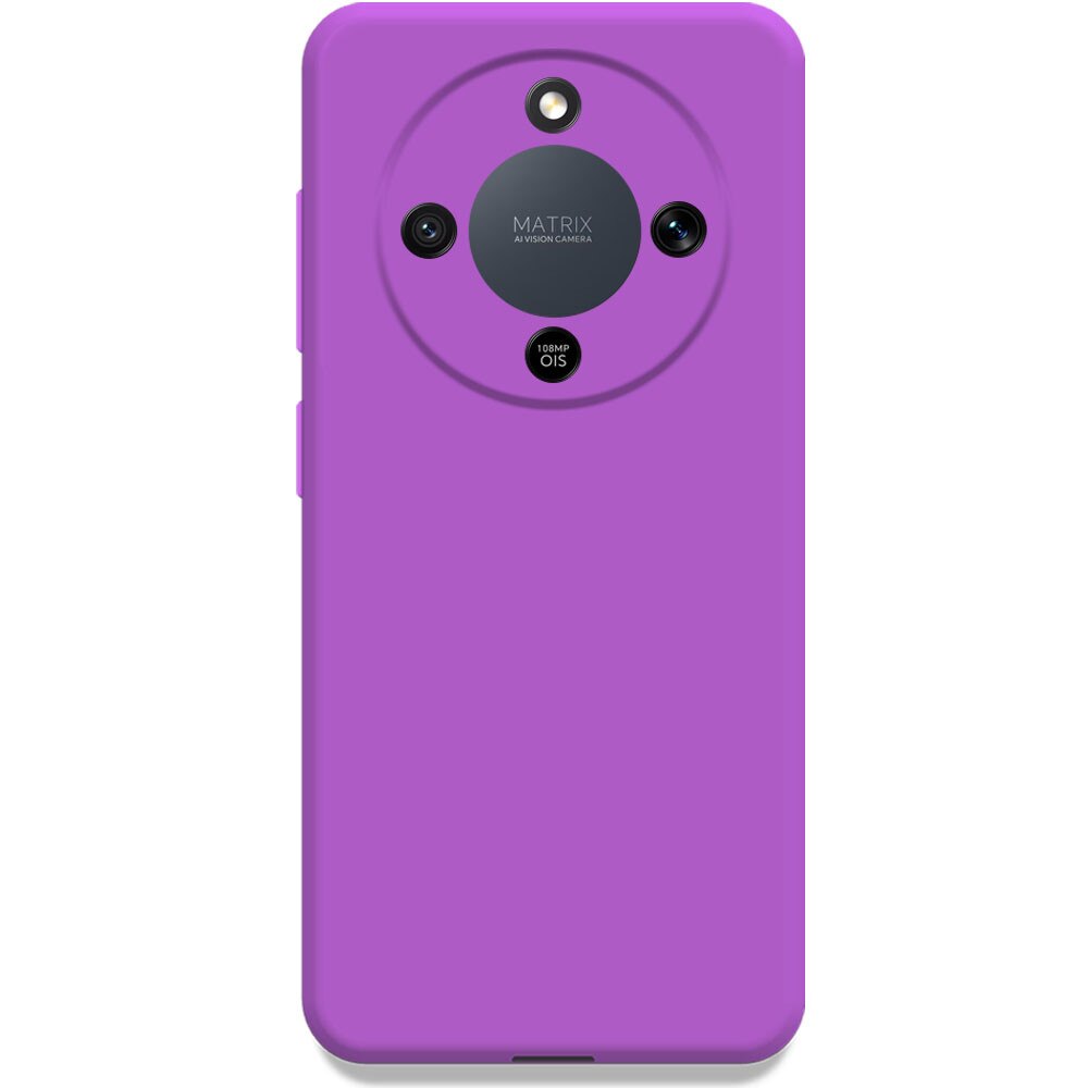 Husa pentru Honor Magic 8 Lite, Color Shield, Interior de catifea, Suprafata aderenta, Protectie antisoc, Margini ridicate, Regular Fit, Silicon, Mov intens
