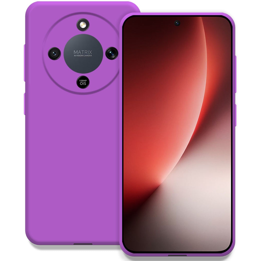 Husa pentru Honor Magic 8 Lite, Color Shield, Interior de catifea, Suprafata aderenta, Protectie antisoc, Margini ridicate, Regular Fit, Silicon, Mov intens