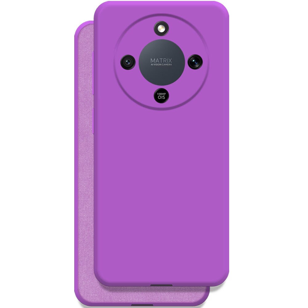 Husa pentru Honor Magic 8 Lite, Color Shield, Interior de catifea, Suprafata aderenta, Protectie antisoc, Margini ridicate, Regular Fit, Silicon, Mov intens