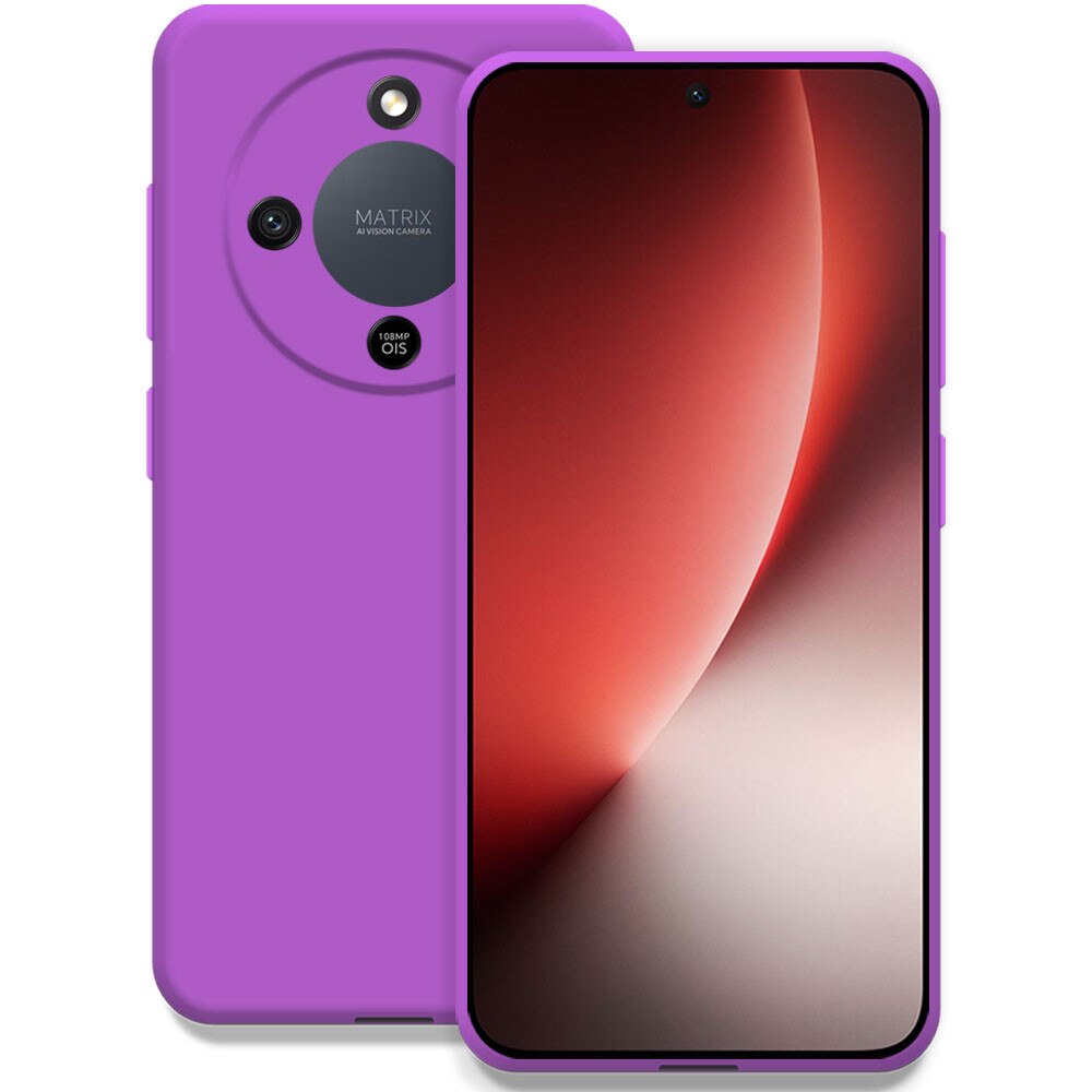 Husa pentru Honor Magic 8 Lite, Color Shield, Interior de catifea, Suprafata aderenta, Protectie antisoc, Margini ridicate, Regular Fit, Silicon, Mov intens