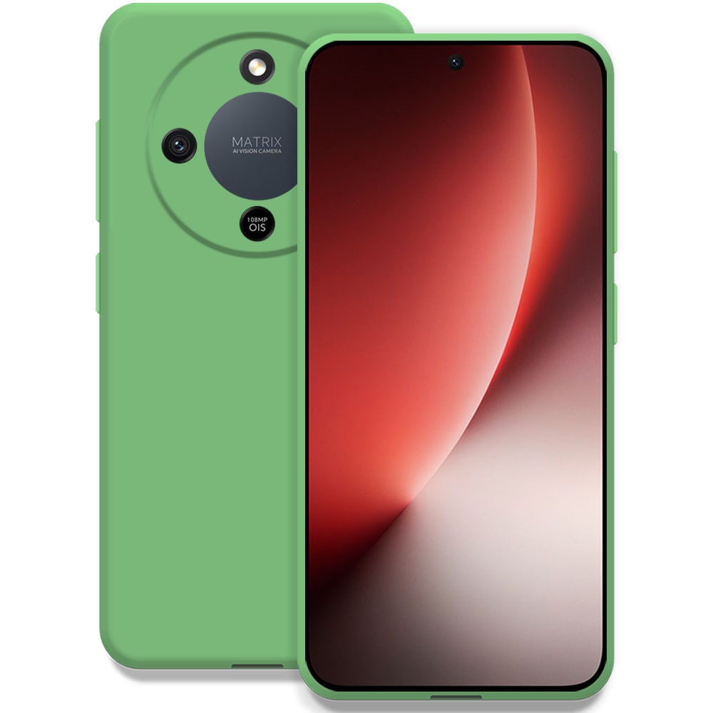 Husa pentru Honor Magic 8 Lite, Color Shield, Interior de catifea, Suprafata aderenta, Protectie antisoc, Margini ridicate, Regular Fit, Silicon, Verde deschis