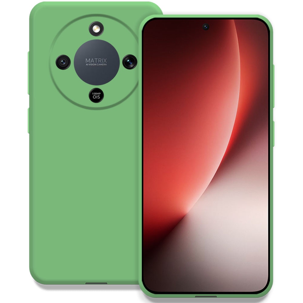 Husa pentru Honor Magic 8 Lite, Color Shield, Interior de catifea, Suprafata aderenta, Protectie antisoc, Margini ridicate, Regular Fit, Silicon, Verde deschis