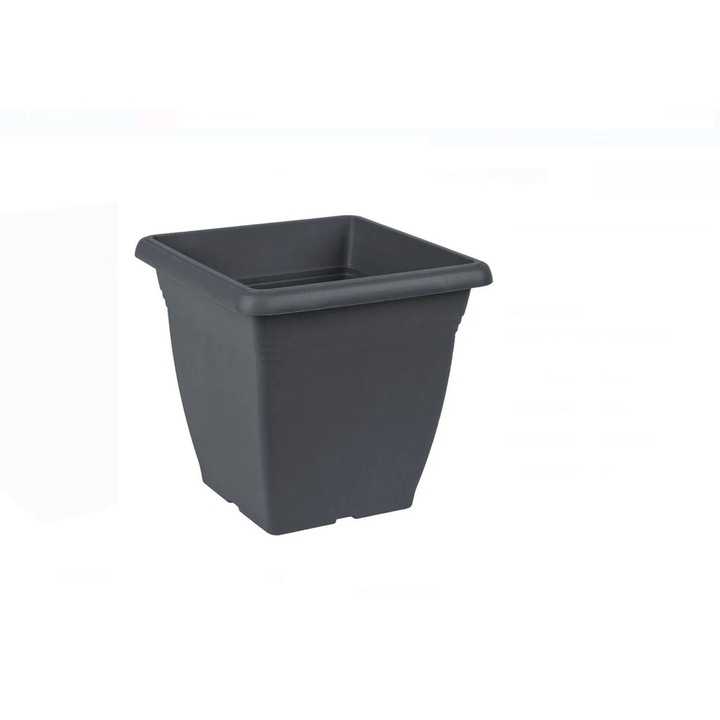 Ghiveci pentru flori gri antracit 40x40x36cm, 32 litri