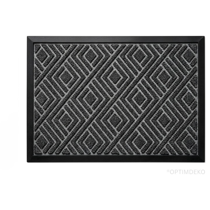 Szürke bejárati szőnyeg 75x45 cm, ®OPTIMDEKO, csúszásmentes, tartós, szennyeződés- és vízelnyelő, beltéri/kültéri, CR170 Szürke