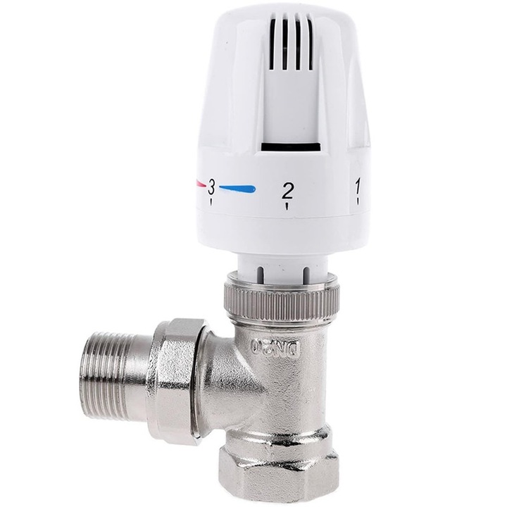 Cap de robinet termostatic pentru radiatoare DN20, Robinet termostatic de reglare a temperaturii cu servomotor, dimensiune 3/4", Miez din alama pentru radiatoare de incalzire