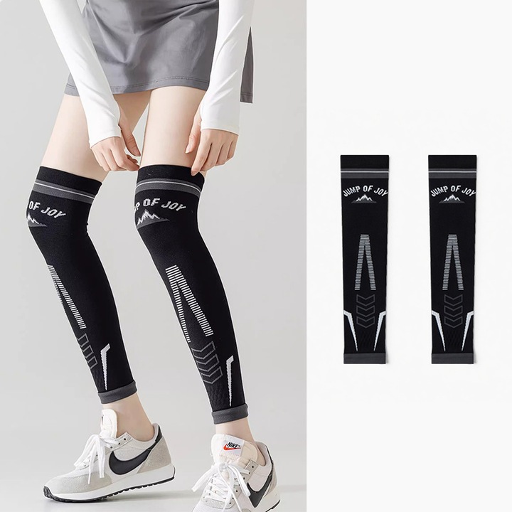 Manseta / Genunchiera Compresie Graduala Sport Over-Knee OLOEY®, Fara Picior, Negru, Suport Muscular pentru Alergare, Ciclism, Fitness