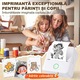 Мини Термопринтер XPQKDC® Преносим, Bluetooth, Без Мастило, Съвместим с iOS и Android, Включва 10 Ролки (5 Термо + 5 Самозалепващи), за Етикети, Бележки, Снимки и Направи си сам, Бял