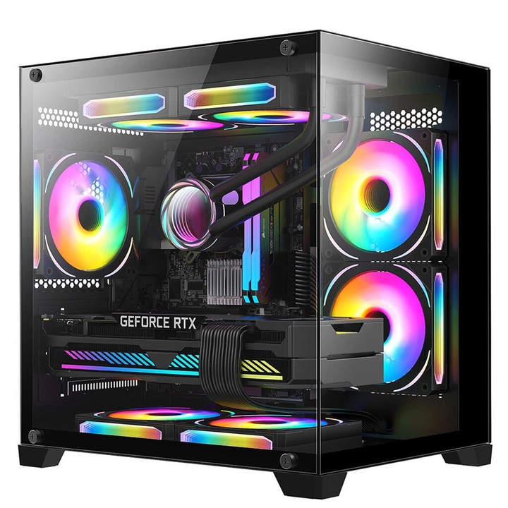 Sistem PC Gaming 1stPlayer® с Intel® Core™ Ultra 7 265KF Arrow Lake 5.5GHz, 32GB DDR5, SSD 1TB M.2, GeForce® RTX™ 5060Ti 8 GB GDDR7, WiFi, течно охлаждане, U7MV5B6TW, Windows 11 Pro