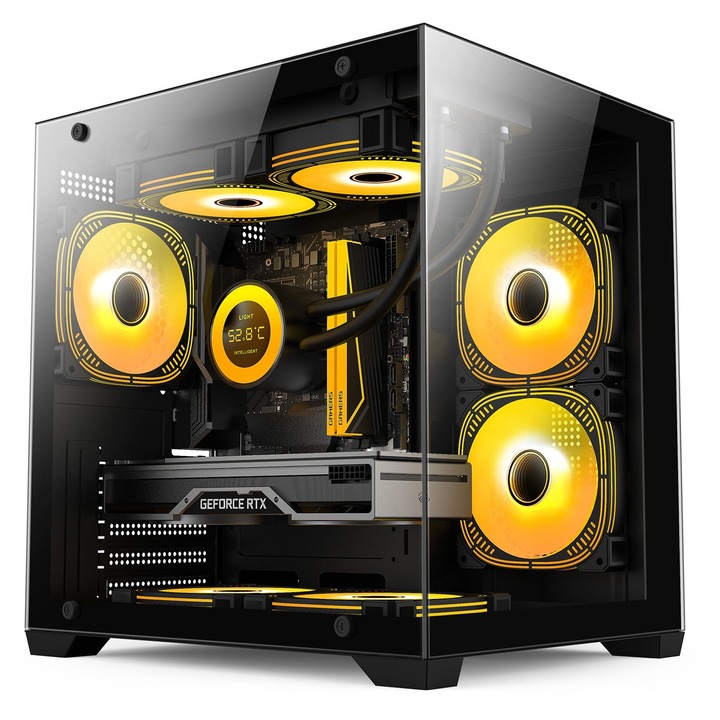 Sistem PC Gaming 1stPlayer® с Intel® Core™ Ultra 7 265KF Arrow Lake 5.5GHz, 32GB DDR5, SSD 1TB M.2, GeForce® RTX™ 5060Ti 8 GB GDDR7, WiFi, течно охлаждане, U7BV5B6TW, Windows 11 Pro