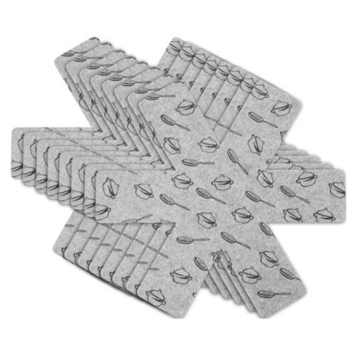 Separatoare vase, set 8 bucati, 38cm, gri, poliester fetru