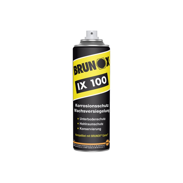 Spray protectie anticoroziva Brunox IX100, 500ml tip ceara de cavitati, maro-masliniu, aplicare profesionala