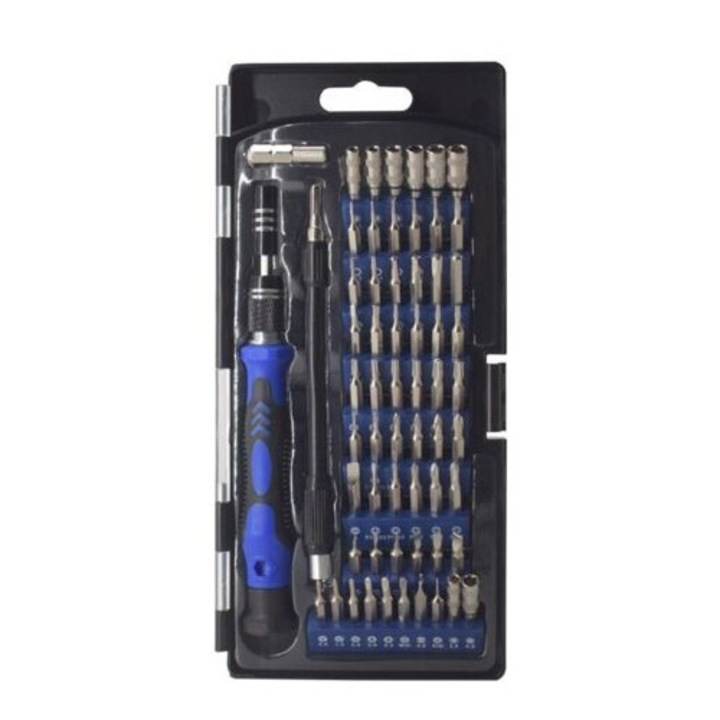 Set de surubelnite 62 in 1, unelte de reparat electronice pentru iPhone, PC, laptop, MacBook, PS4, Xbox, multicolor