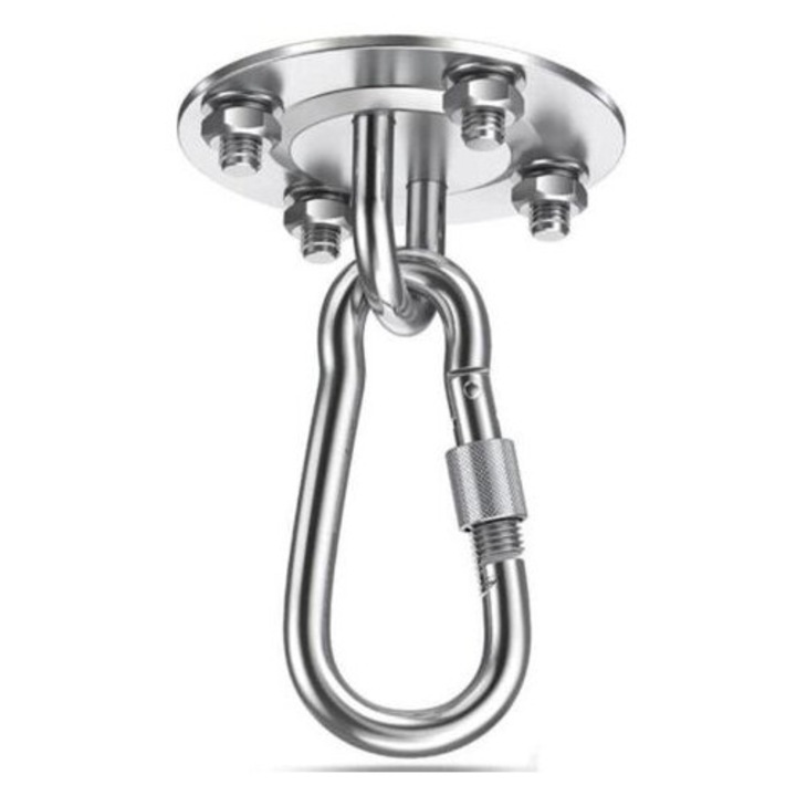 Carlig de tavan pentru leagan, suport din otel inoxidabil, capacitate de incarcare 400 kg, utilizare interioara si exterioara