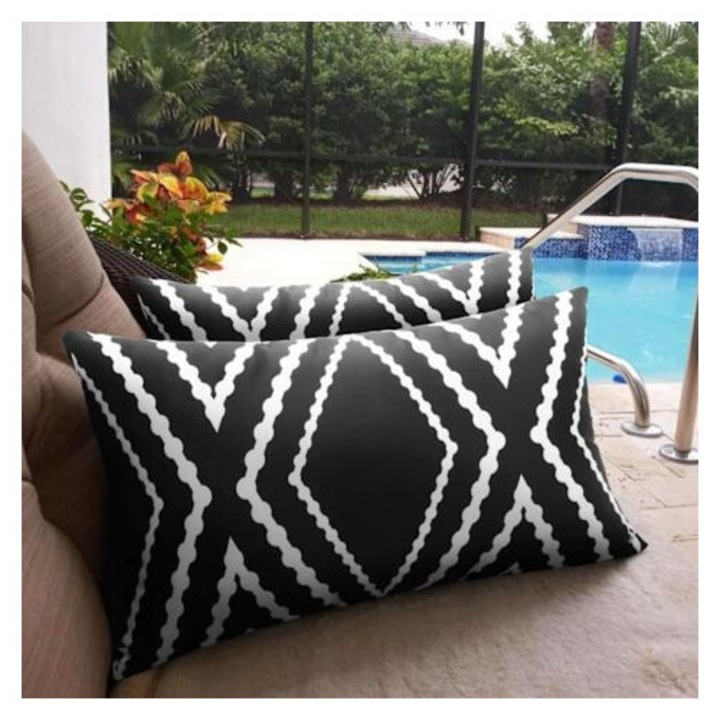 Set de 2 fete de perna impermeabile, 50x30cm, model geometric, multicolor