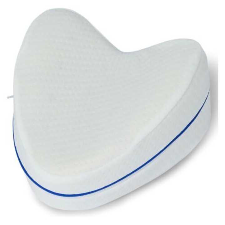 Perna pentru genunchi Ergonomica Dunicare, spuma cu memorie, confort maxim pentru somn lateral, forma crescentica, lavabila