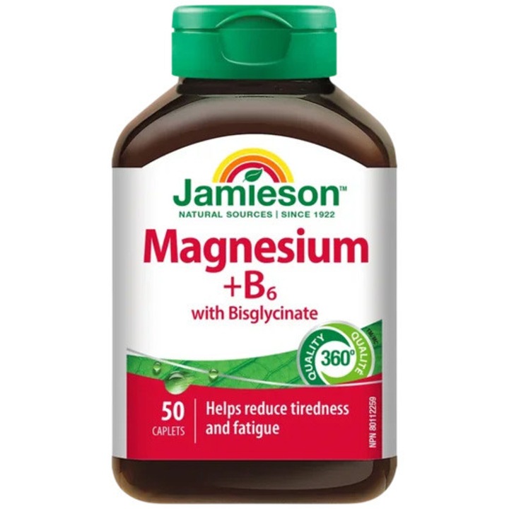 Magneziu Bisglicinat + Vitamina B6, Jamieson, 50 tablete