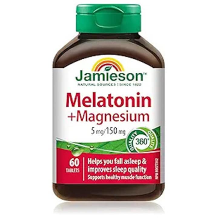 Melatonina 5mg + Magneziu Bisglicinat, Jamieson, 60 tablete
