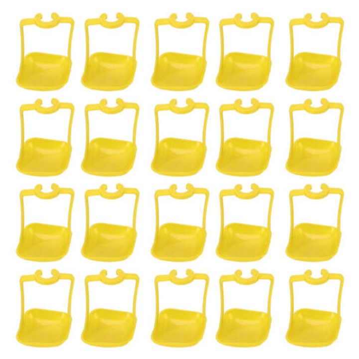 Set de 20 adapatori automate pentru pasari, galbene, 7.3x6.5x9.8cm
