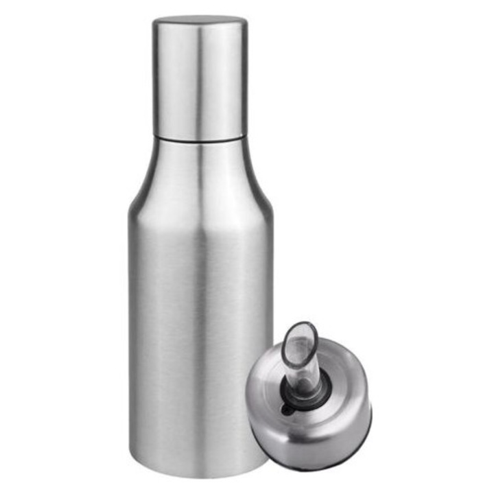 Sticla de ulei din otel inoxidabil, 1000 ml, design modern, argintie, capacitate de 500 ml, 750 ml, 1000 ml