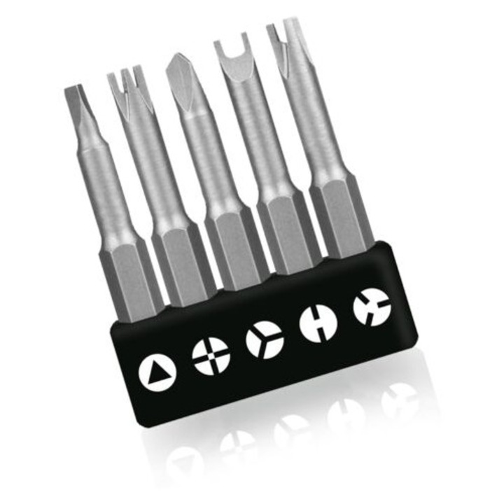 Set de 5 surubelnite speciale U si Y de 50mm, pentru utilizare interioara, cu trei puncte, pentru bormasini