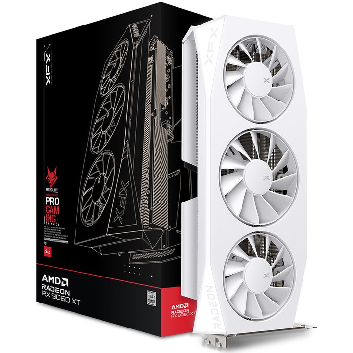 Placa video XFX Mercury AMD Radeon™ RX 9060 XT OC White Gaming Edition, 16GB GDDR6, 128-bit