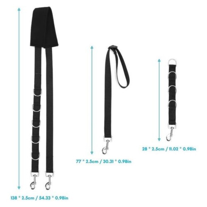 Curea pentru ingrijirea animalelor, ajustabil, rezistent, negru, set