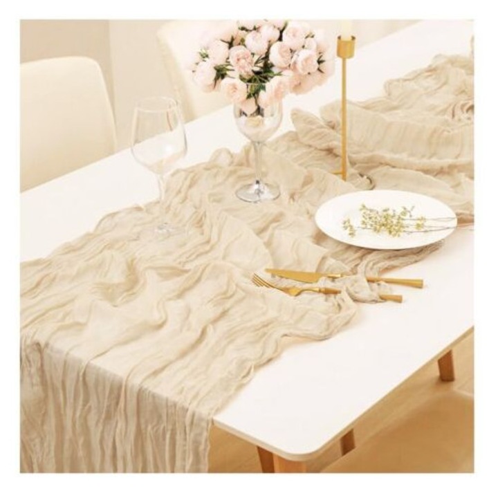 Fete de masa, 90x300cm, stil bohemian, material poliester, design minimalist