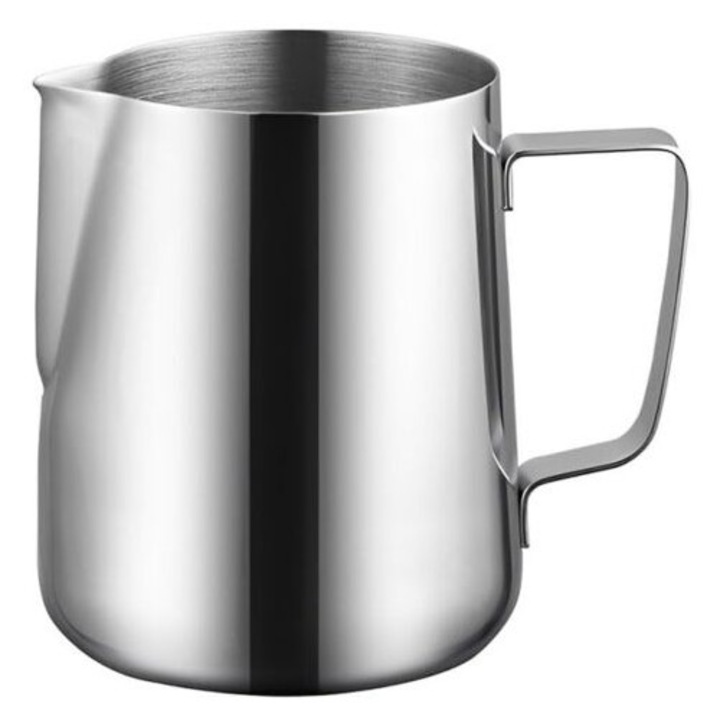 Cana de lapte din otel inoxidabil 150ml, accesoriu barista, design ergonomic, pentru espresso si cappuccino