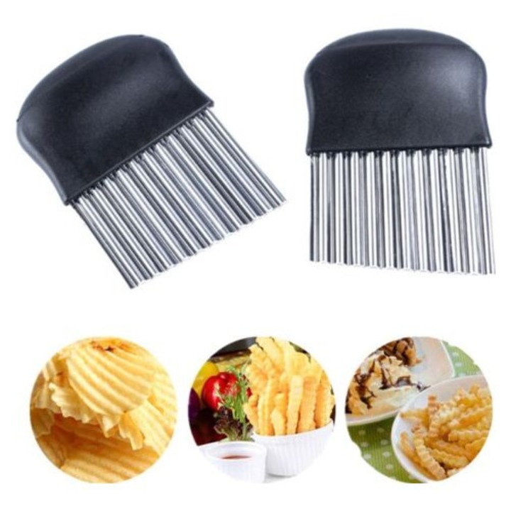 Set de feliatoare pentru cartofi, 14x9.5x2.5cm, inox, negru