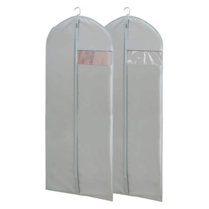 Set de 5 saci de haine premium, gri, 60x120cm, protectie impotriva prafului pentru jachete si costume