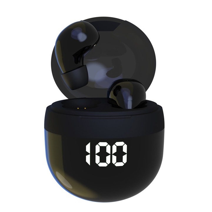 Garsonal vezeték nélküli fülhallgató, Mini Sleep, Bluetooth 5.3, IPX6 vízálló, érintésvezérlés, fekete, töltőtokkal együtt