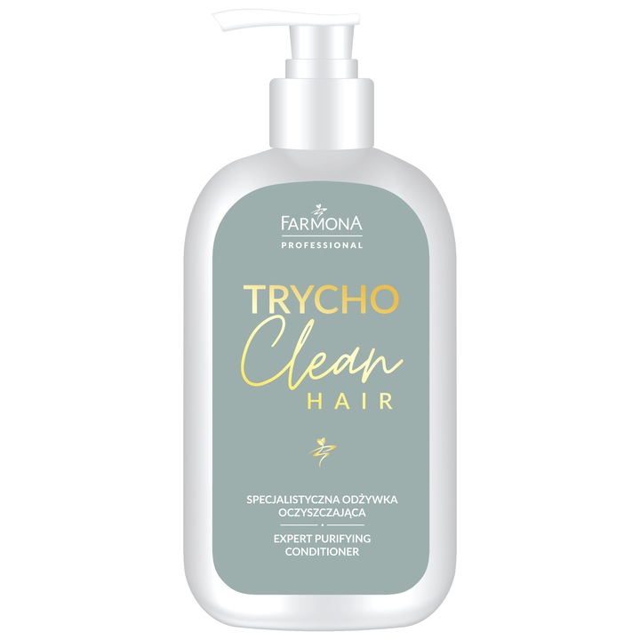 FARMONA Trycho Clean tisztító és kiegyensúlyozó hajbalzsam, Zinc PCA, Niacinamid, 900 ml