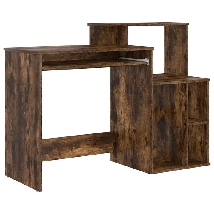 vidaXL Asztal fiókkal Füstölt tölgy 120, 5 x 44 x 88, 5 cm Faanyag 869478