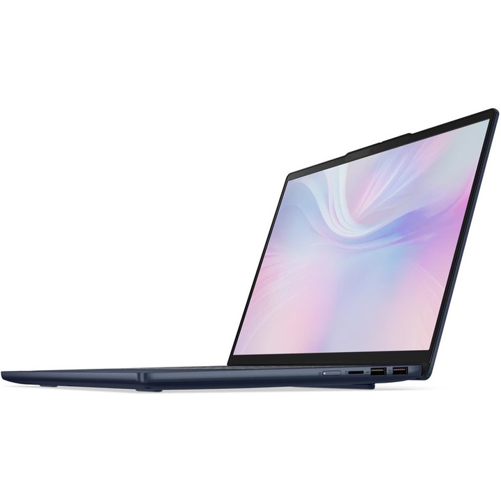 Laptop Lenovo IdeaPad Slim 5 14ABR8 cu procesor AMD Ryzen™ 5 7530U pana la 4.5 GHz, 14", WUXGA, OLED, 16GB, 512GB SSD, AMD Radeon™ Graphics, No OS, cosmic blue