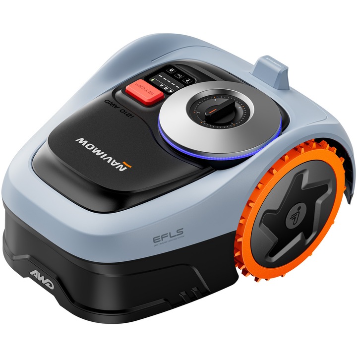 Robot de tuns gazon Navimow i206 AWD, 600 m2, EFLS™️NRTK sistem localizare, VisionFence, IP66, 45% (24°) urcare panta, mapare automata, 2-6 cm inaltime taiere, 18 cm latime taiere, compatibil Alexa & Google Home, Bluetooth, Wi-Fi, 4G, ecran digital LED