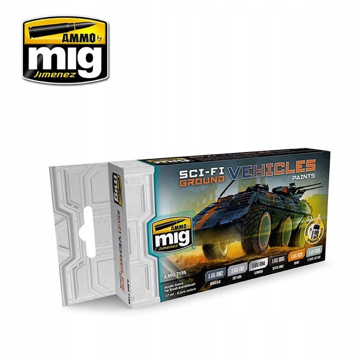 Ammo Mig 7155 Sci-Fi Ground Vehicles modelfesték készlet, 6 x 17ml, többszínű