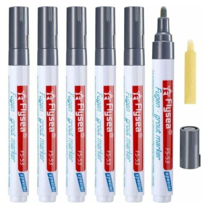 Set de 6 markere pentru rosturi, aplicare usoara, gri inchis, 4.5 mm