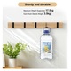 Cuier din bambus natural cu 5 carlige, design simplu, montare pe perete, ecologic