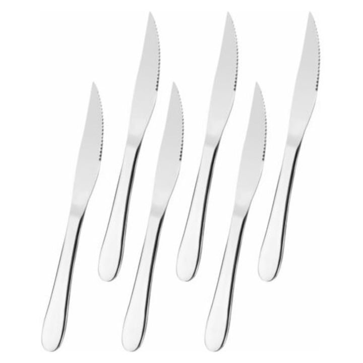 Set de 6 cutite din otel inoxidabil, rezistente la rugina, design elegant, 23.1x2cm