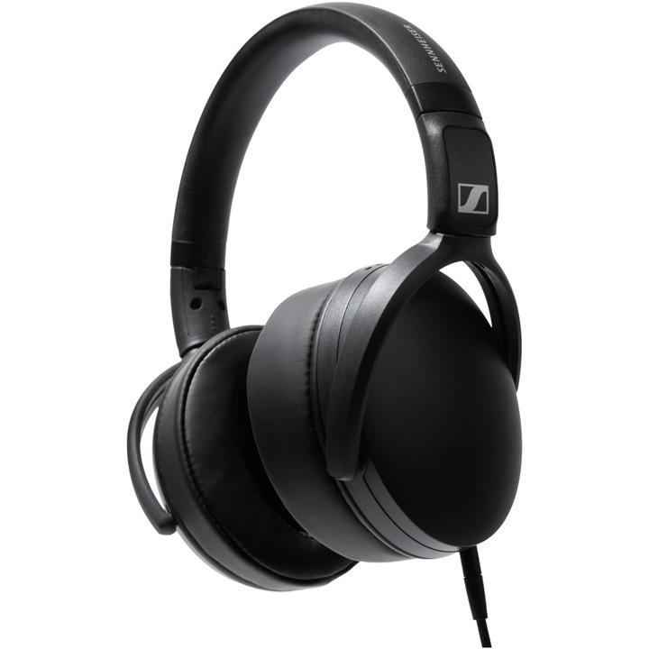 Casti audio Over the ear Sennheiser HD400U, Hi-fi, cu fir, USB-C, Negru