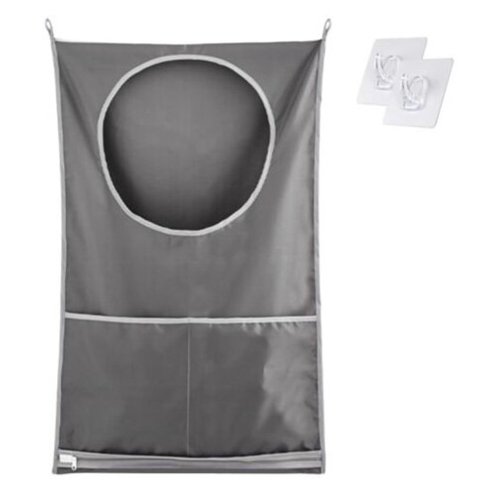 Sac de rufe suspendat, capacitate mare, impermeabil, 77x50cm, pentru organizare si depozitare