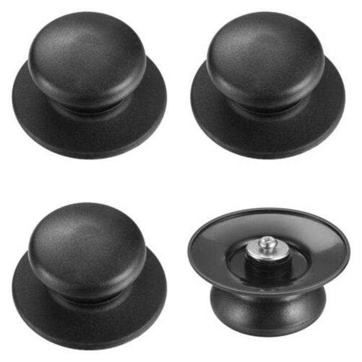 Set de 4 butoane universale pentru capace de vase, negru, din Bakelite