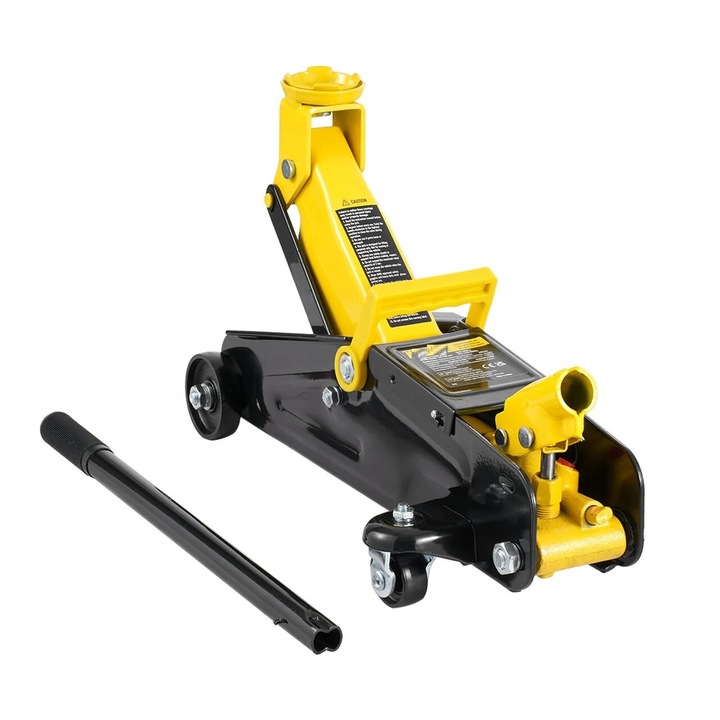 Cric hidraulic de podea cu profil redus, Capacitate 2 Tone, 125-335 mm, 1 x piston