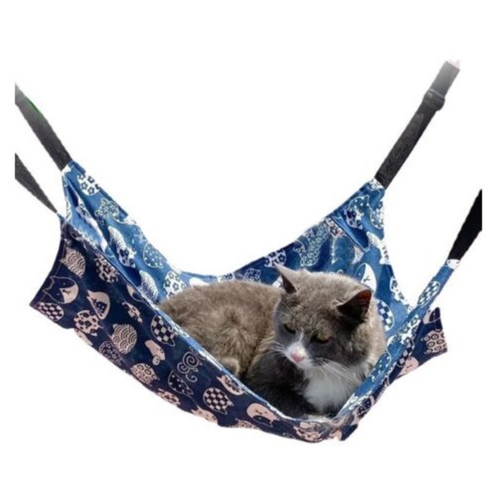 Hamac pentru pisici, 50x40cm, material canvas, ajustabil, pentru animale de companie sub 6 kg