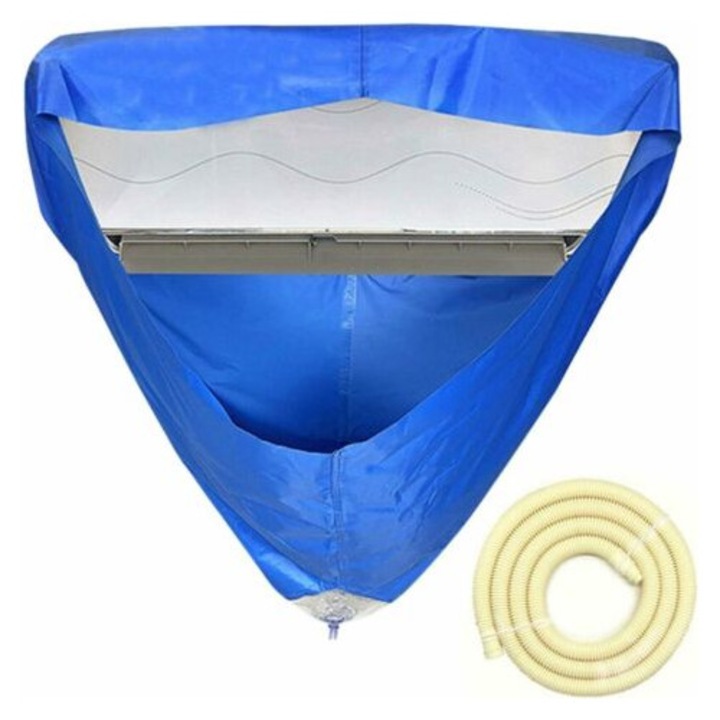 Husa de curatare pentru aer conditionat montata pe perete, cu sistem de drenaj, model mare, 280 cm, multicolor