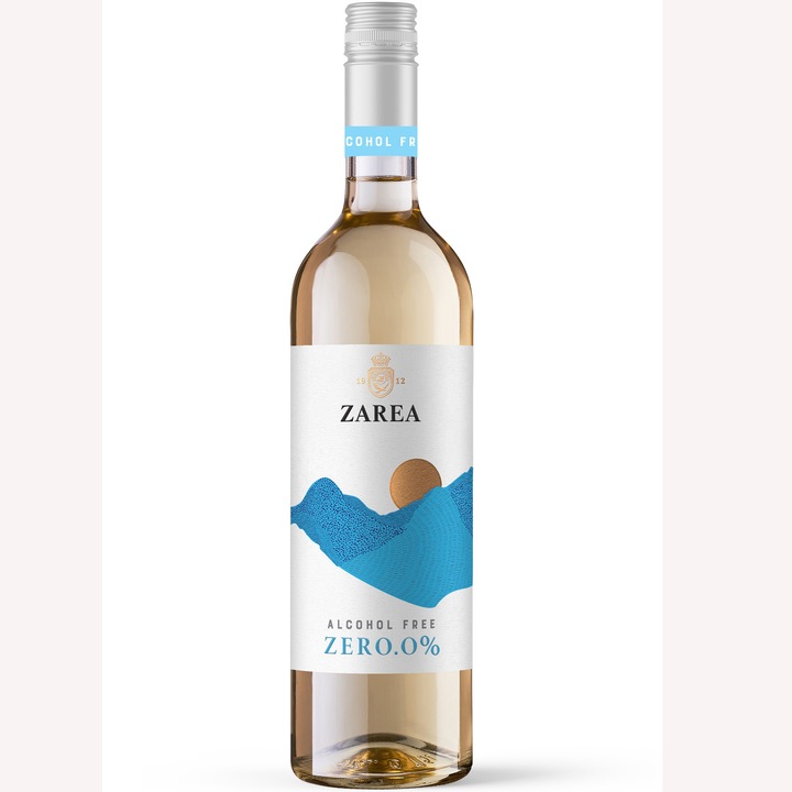 Bautura aromatizata Zarea 0% pe baza de vin dezalcoolizat, Alb, Sec, Vegan, Fara Alcool, 0.75l