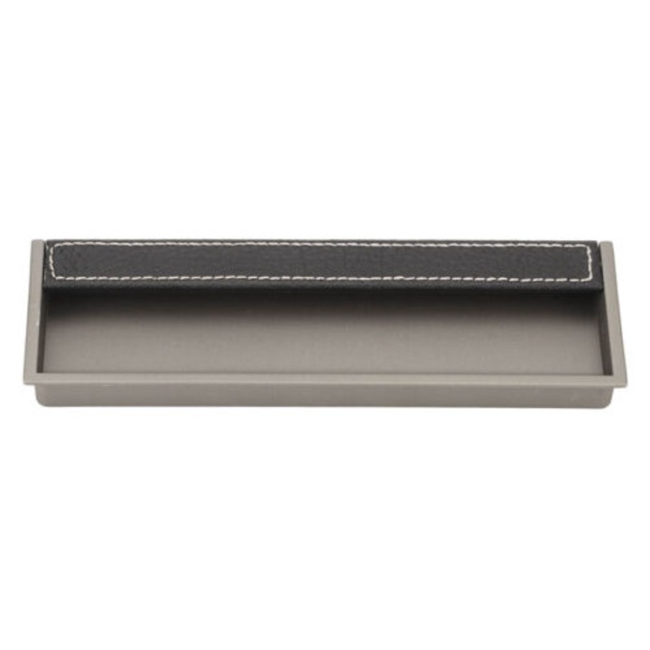 Maner incastrat pentru mobila, zinc, negru, 17.2x5.4x1.6cm