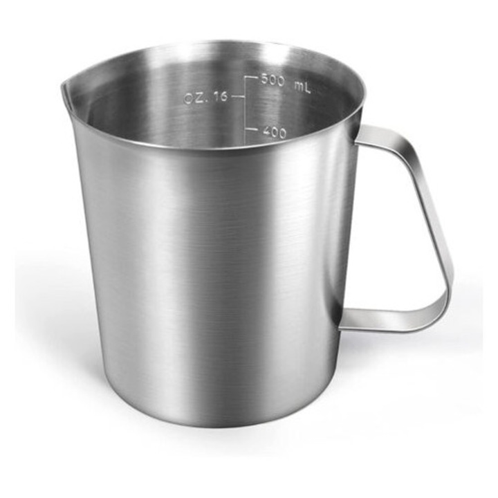 Cupa de masurat din otel inoxidabil, 500 ml, cu manere ergonomice, set